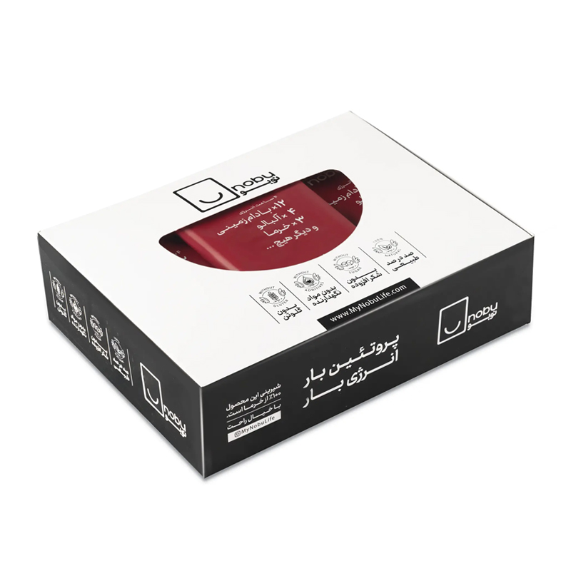 باکس انرژی بار بادام زمینی و آلبالو نوبو 12 عددی