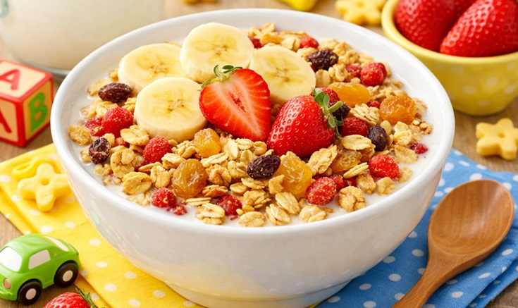 گرانولا سالم مخصوص کودکان با میوه خشک و جو دوسر