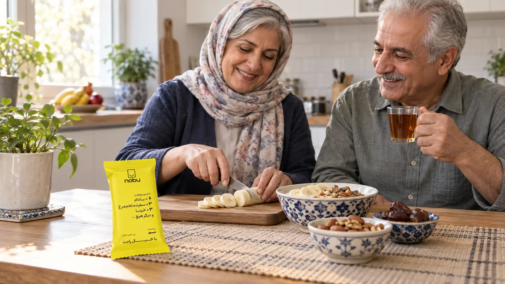 پروتئین بار نوبو برای سالمندان به_عنوان میان_وعده روزانه